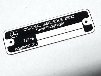 Mercedes Tabliczka Aggregat