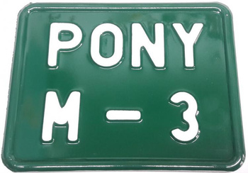 PONY M-3 M 3 Tablica zlotowa rejestracyjna zielona