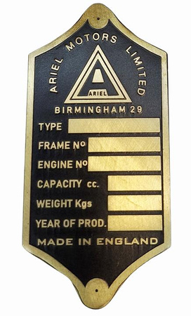Ariel tabliczka znamionowa