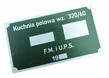 Kuchnia polowa wz. 320/60 tabliczka znamionowa