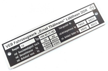 FA HW 60.11 HD 8600 kg, tabliczka znamionowa nr.3