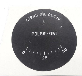 Polski Fiat 508 ciśnienie oleju cyferblat naklejka