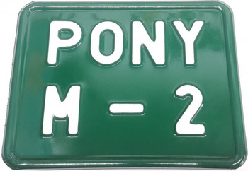 PONY M-2 M 2 Tablica zlotowa rejestracyjna zielona