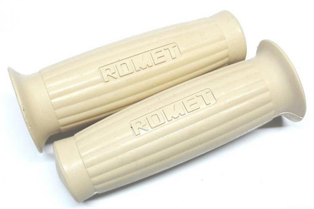 Romet Komar Pony rączki manetki KREMOWE 2szt.