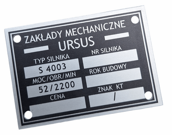 Ursus C 360  tabliczka znamionowa silnika S 4003 starszy typ