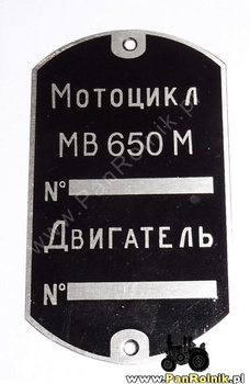 Dniepr MW 650 M tabliczka znamionowa