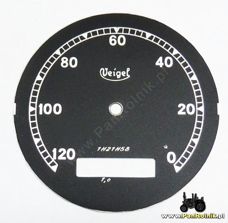Veigel cyferblat 120 m/h zero z prawej