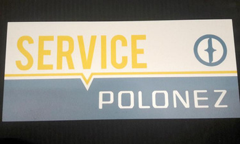 Polonez Service tablica plastikowa PRL