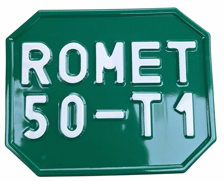Romet 50-T2 50 T1 Tablica zlotowa rejestracyjna zielona