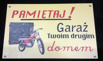 Garaż twoim drugim domem WSK motor- tablica PRL