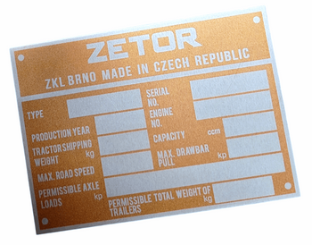 Zetor 8011 tabliczka znamionowa