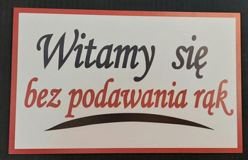 Witamy się bez podawania rąk- tablica PRL