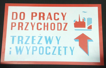 Do pracy przychodź Tablica PRL