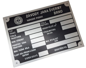 Zetor Super Super 35 tabliczka znamionowa