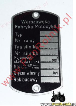 WFM M04/ M05 tabliczka znamionowa (WFM)