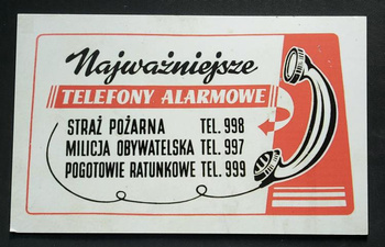Telefony alarmowe Tablica PRL
