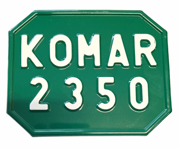 Romet Komar 2350 tablica zlotowa rejestracyjna zielona