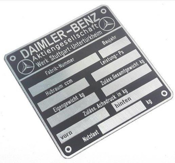 Mercedes Daimler-Benz tabliczka znamionow lata 30' nr.2