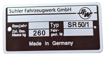 SIMSON SR50/1 SR 50/1 tabliczka znamionowa