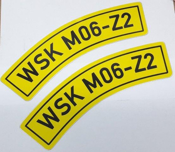 WSK M06-Z2 tablice na przedni błotnik boki