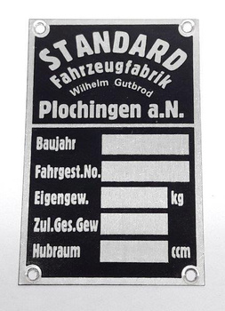 Standard (Plochingen a.N.)tabliczka znamionowa