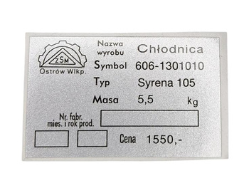 Syrena 105 naklejka na chłodnicę