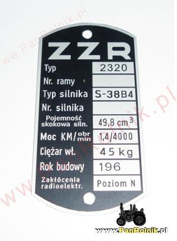 Komar 2320 (silnik S-38B4) tabliczka znamionowa (rok 196_)