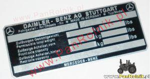 Mercedes W 109 300 SEL (Daimler-Benz) tabliczka znamionowa