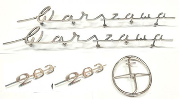 Warszawa FSO 203 komplet emblematów emblemat logo