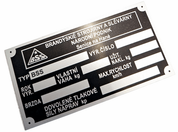 BSS (przyczepa) PZS 50 tabliczka znamionowa