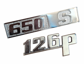 Fiat 126p emblemat logo napis znaczek 650 S + 126p komplet