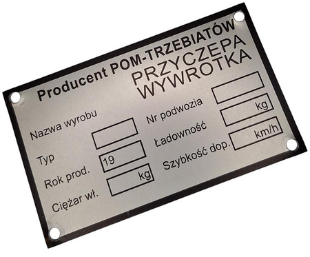 POM Trzebiatów (przyczepa) tabliczka znamionowa