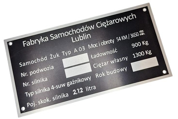 Żuk tabliczka A 03 tabliczka znamionowa