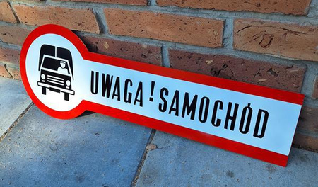Uwaga Samochód Ciężarówka tablica metalowa 70 cm x 25 cm