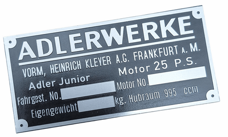 Adler Junior tabliczka zamionowa