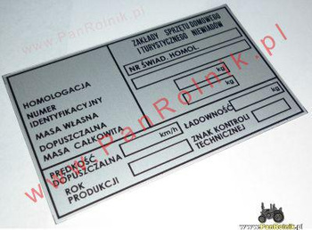 Niewiadów tabliczka znamionowa bez loga