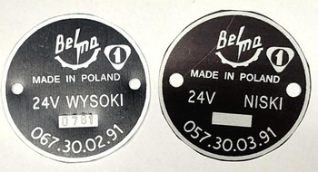 Belma 24 Volt kolor czarny Wysokie Niskie tabliczki 2 szt.