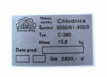 Ursus C360 C 360 naklejka znamionowa na chłodnicę chłodnica