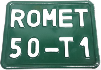 Romet 50-T2 50 T1 Tablica zlotowa rejestracyjna zielona