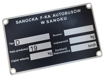 Sanok/Autosan D 47A  przyczepa tabliczka znamionowa