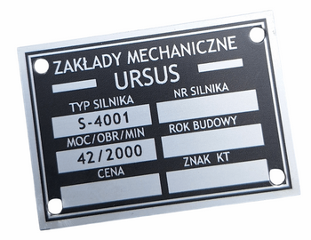Ursus C 4011 (traktor) tabliczka znamionowa z nr silnika S-4001