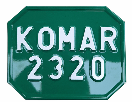 Romet Komar 2320 tablica zlotowa rejestracyjna zielona