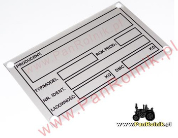 Polska przyczepa (SAM) tabliczka znamionowa