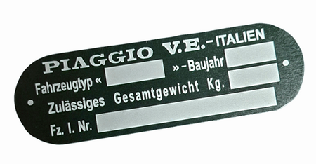 Piaggio tabliczka znamionowa