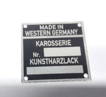 Porsche tabliczka Karosserie lakier farba 2