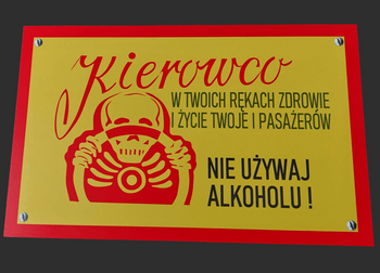 Kierowco! W twoich rękach zdrowie i życie twoje i pasażerów- tablica PRL