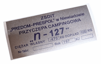 Niewiadów N 127 naklejka znamionowa pierwsza seria