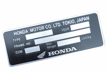Honda tabliczka znamionowa nr.2 