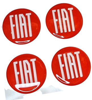FIAT naklejka naklejki na kapselek, czerwone 46 mm (4szt.)