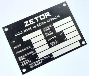 Zetor 8341 tabliczka znamionowa